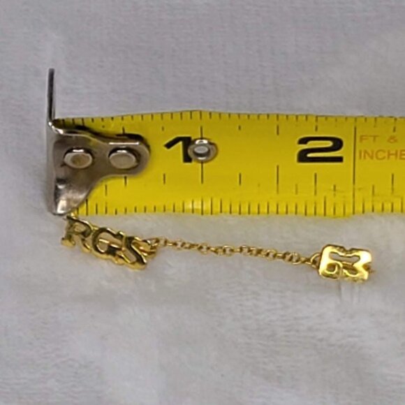 Vintage RGS 63 Goldtone Graduation Class Year Chain Pin Initials Tie Tack MSM - Picture 5 of 5